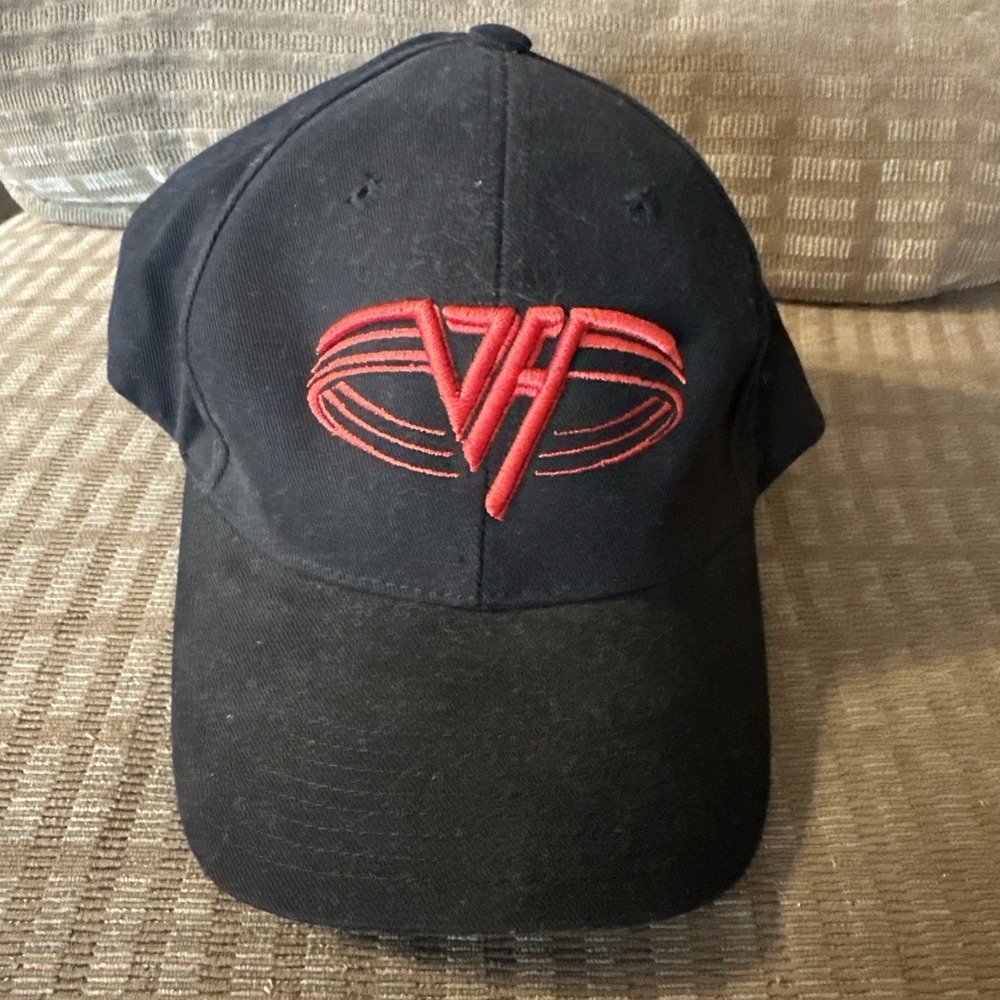 Van Halen Black Red Vintage Official VH hat.  Ring logo ES1675